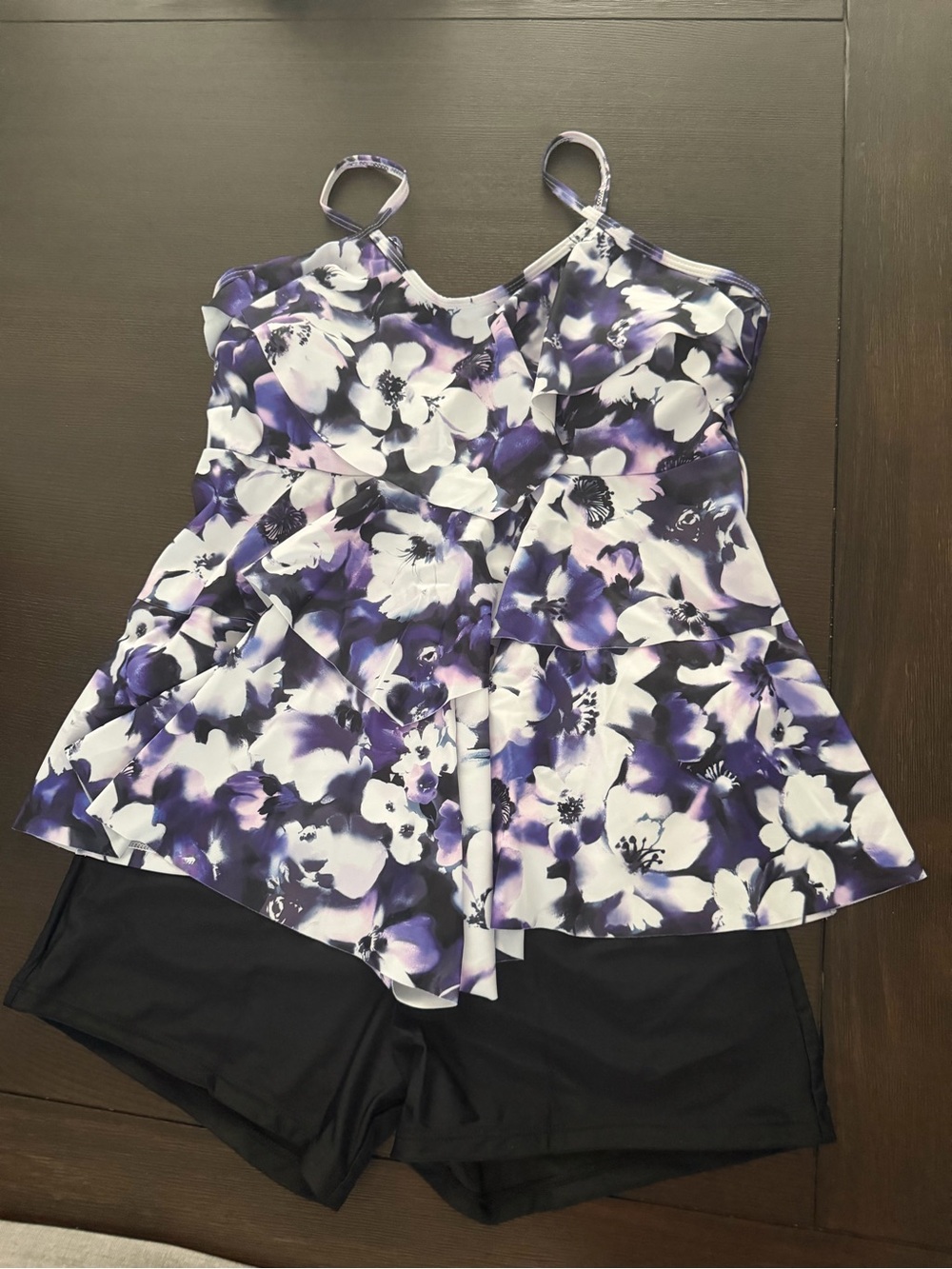 Women’s Purple Floral Peplum Tank Top